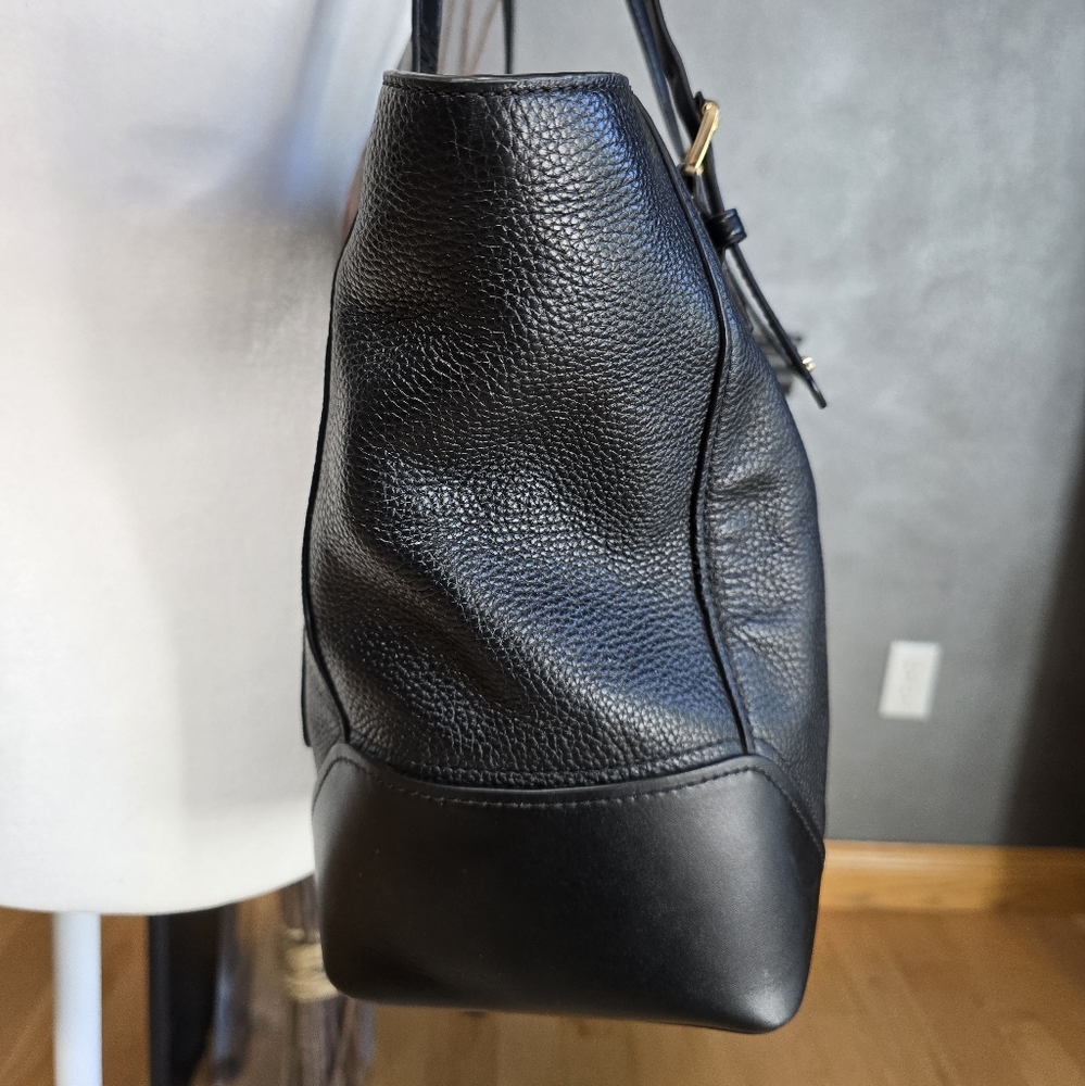 Michael Kors Black Leather Structured Tote - Picture 6 of 16